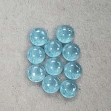 10MM ROUND CABOCHON CZ AQUAMARINE(10PCS/BAG)